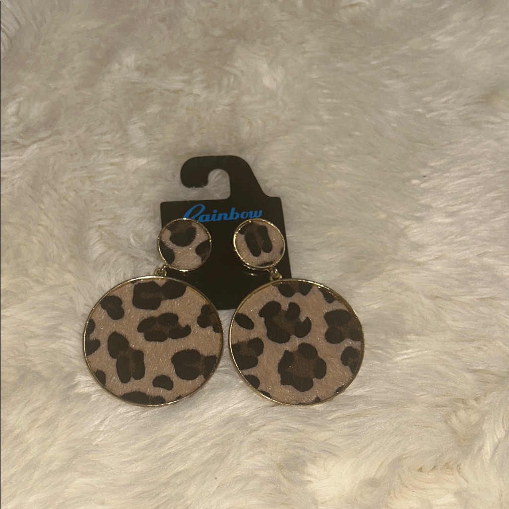 90s Style Rainbow Cheetah Print Earrings 15$